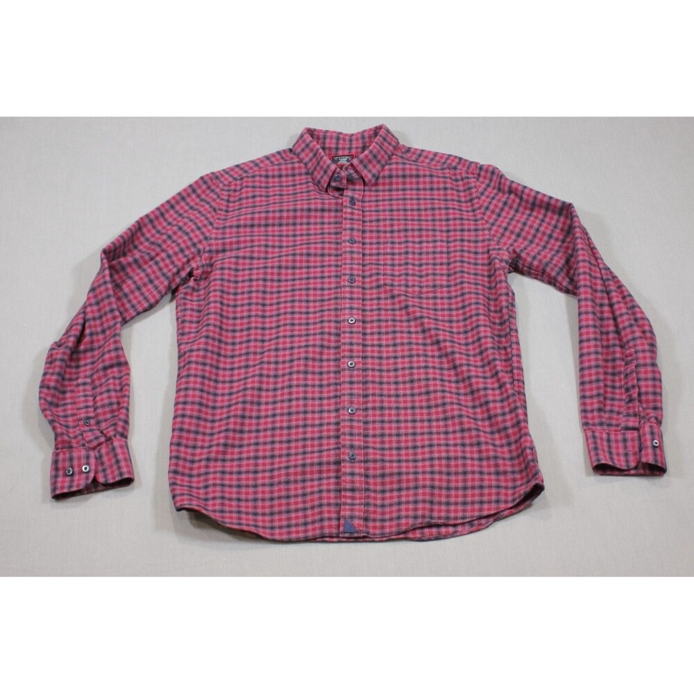 UNTUCKit Shirt Mens XL Tall Slim Blue Red Plaid Flannel Button Down Casual